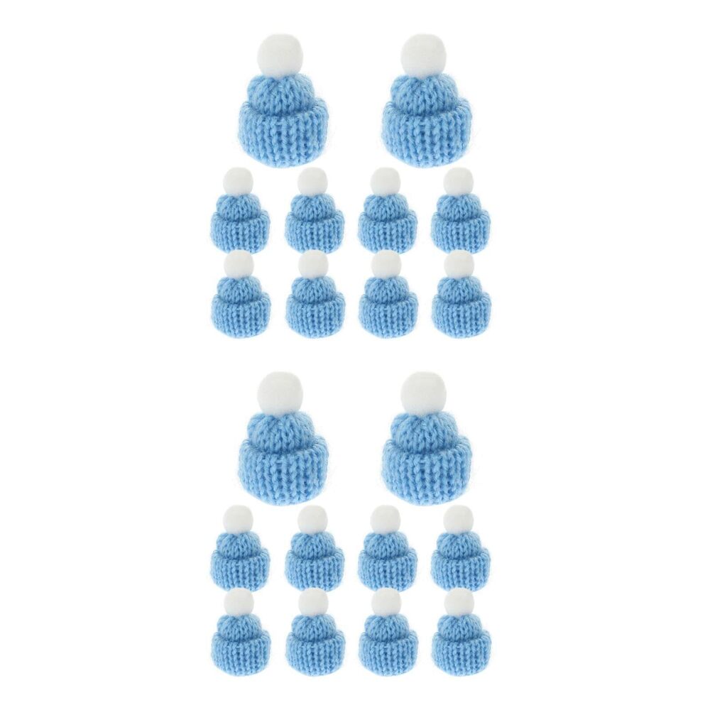 2859 20PCS Santa Hats Mini hat Crafts Tiny for Doll Adult Knitted Small